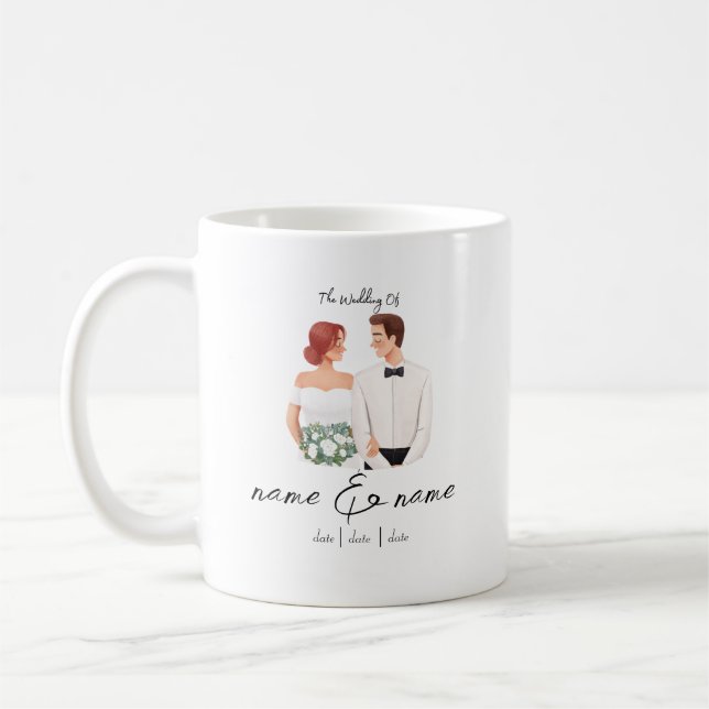 Noiva e Groom Mug, caneca de casamento (Esquerda)