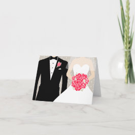 Noiva e noivo cartão de agradecimento ou mensagem