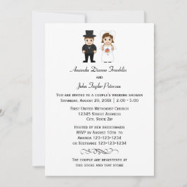 Noiva e noivo - Convite para Chá do Casal