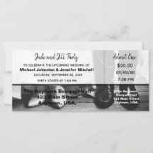 Noiva e Noivo Jack e Jill Bilhete de Festa