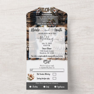 Noiva e Noivo Tiki Polinésio Havaiano Casamento