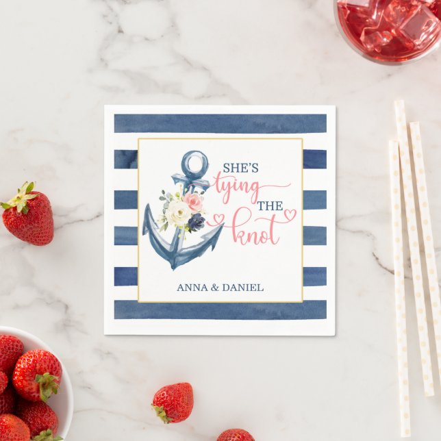 Noiva Está Amarrando o Nó Chá de Panela Guardanapo (Insitu)