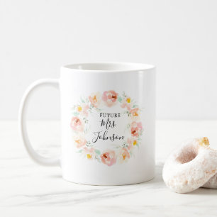 Noiva floral da aguarela Peachy a ser caneca de
