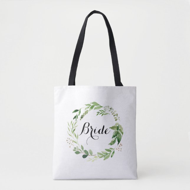 Noiva Greenery Bolsa Watercolor Wreath (Frente)
