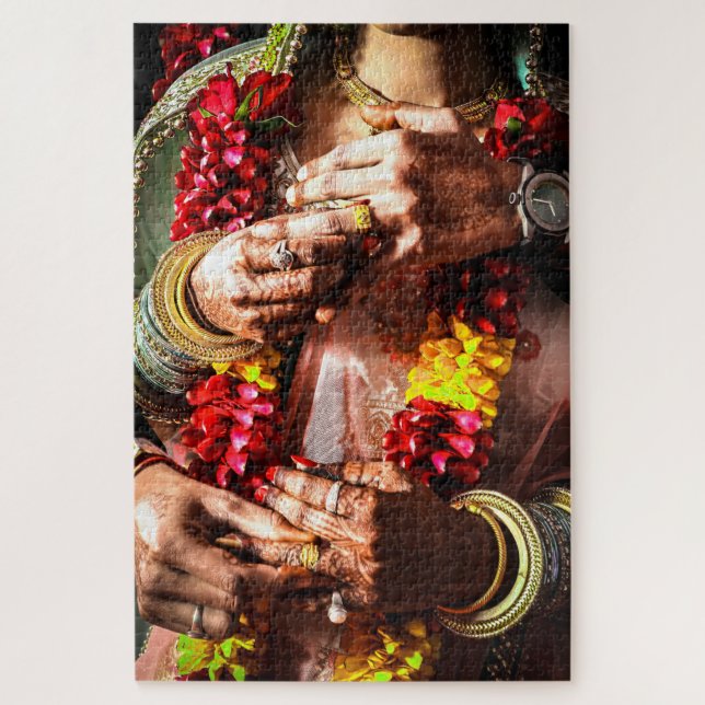 Noiva & Groom Hindu Wedding Jigsee Quebra-cabeça 1 (Vertical)