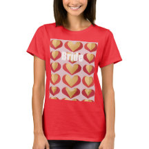 Noiva Luxe Dourado Coração Vermelho Camisa Vermelh