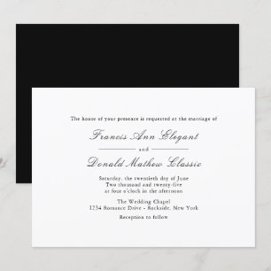 Noiva Negra Elegante e Convites para Casamento em 