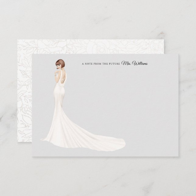 Noiva no Cartões de agradecimentos de Chá de panel (Frente/Verso)