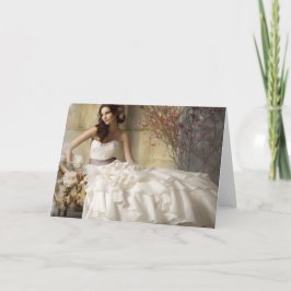 Noiva no seu Cartão de Dia de Casamento