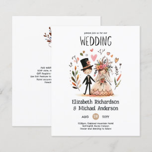 Noiva Noivo Desenho Animado Divertido Casamento De