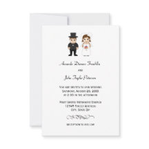 Noiva & Noivo Listras Pretas - Convite de Casament