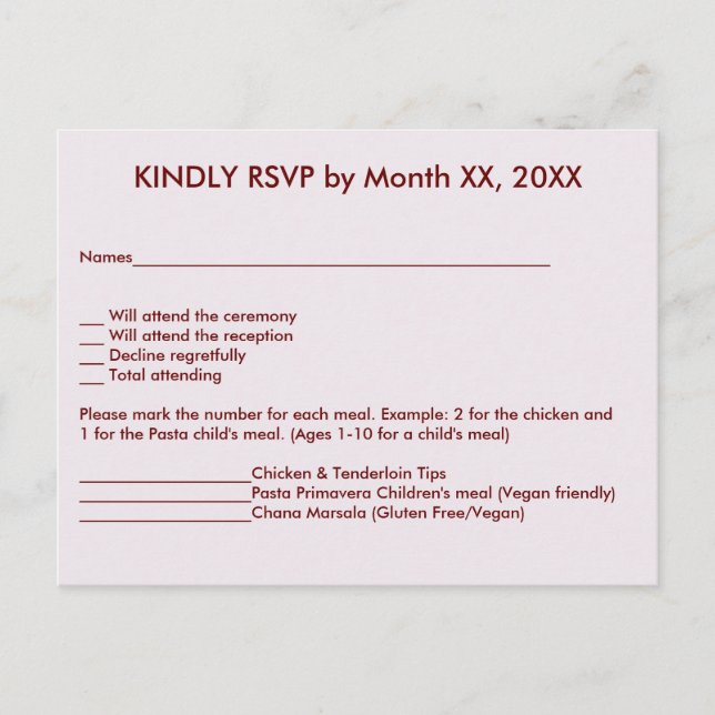 Noiva & noivo no cartão do menu do por do sol RSVP (Frente)