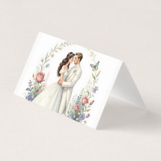 Noiva Romântica Noivo Floral Casal de Noivos Elega