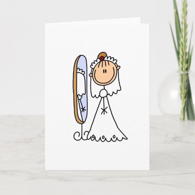 Noiva Se Preparando Para O Cartão De Casamento (Frente)