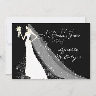 Noiva Silhouette Casando Vestido Vídeo - Convite 