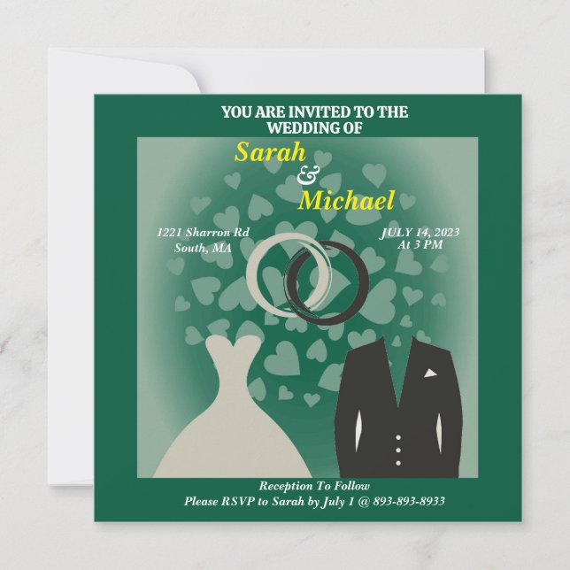 Noiva Simples e Elegante e Coração de Groom (Frente)