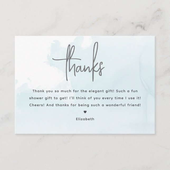 Noiva Sobre O Cartões de agradecimentos Do Chá de  (Frente)