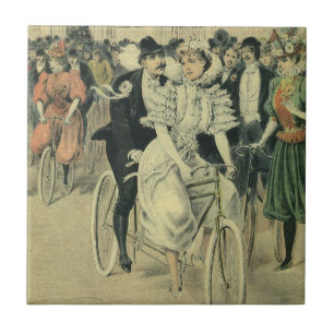 Noiva Vitoriana do Casamento e Bicicleta do Groom