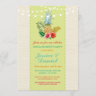Noivado Aloha, Limão Tropical Luau, Convite