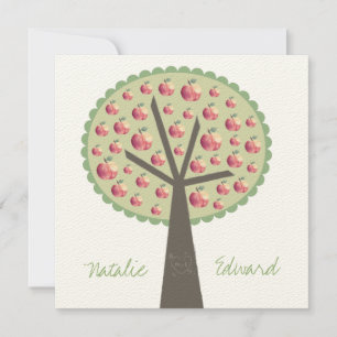 Noivado Apple Tree Love Escrevendo Convite