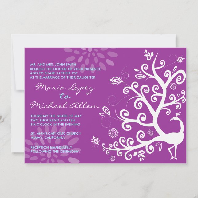 Noivado de Convite para Casamento de Pássaros com  (Frente)