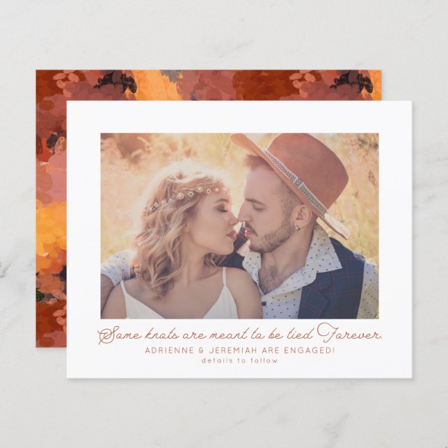 Noivado de Foto Boho Terracotta (Frente/Verso)