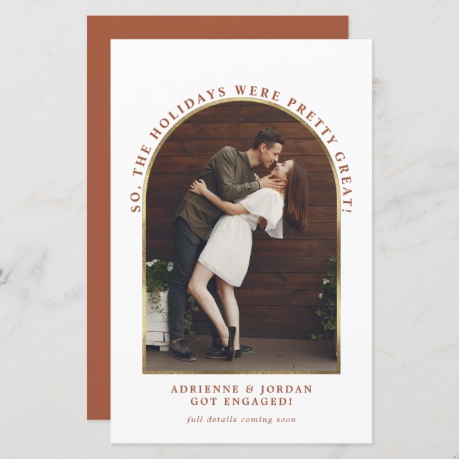 Noivado de Fotografia do Arch Dourado Terracotta (Frente/Verso)