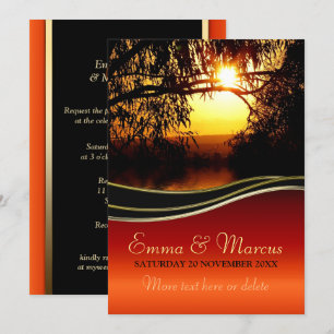 Noivado de Romance Sunset / Convite para Casamento