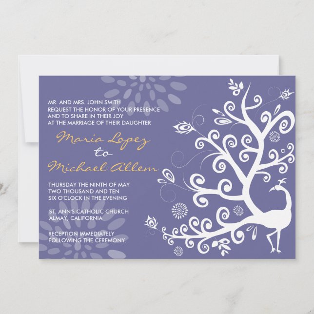 Noivado do convite do casamento do pássaro do amor (Frente)