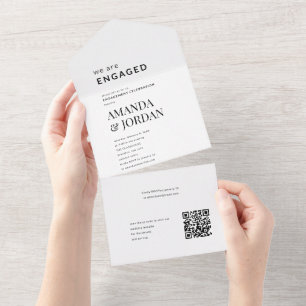 Noivado Minimalista Luxuoso Preto e Branco