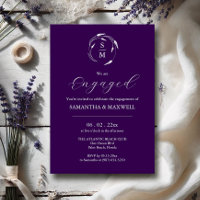 Noivado Moderno Designs de Convite Roxo Escuro