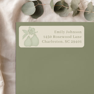 Noivado Perfect Pear Etiqueta de Endereço Verde