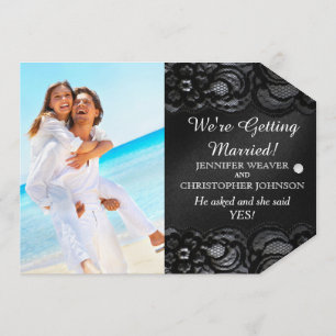 Noivado preto e cartão de anúncio