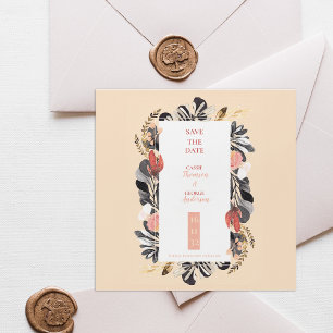 Noivado Romântico Floral Rosa Choque Preto Salve o