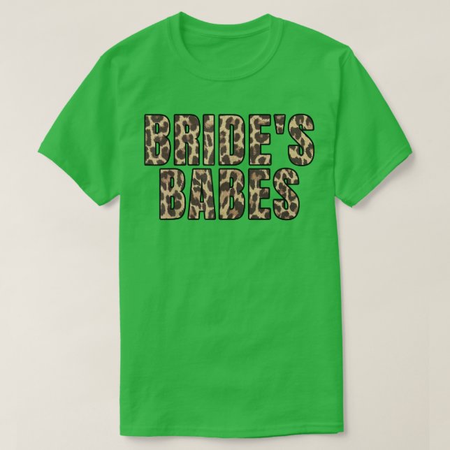 Noivas Bebês Leopardo Despedida de Solteira Camisa (Frente do Design)