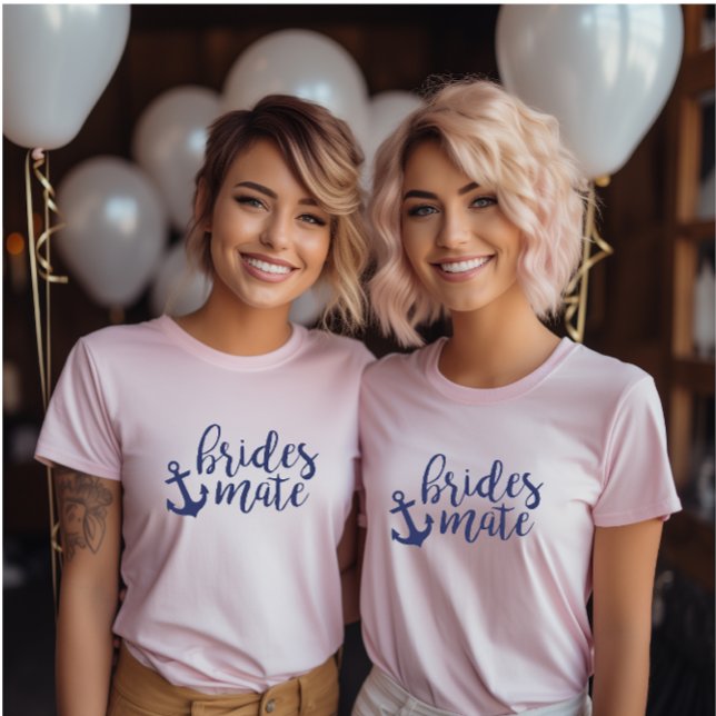 Noivas de Marinheiro Despedida de Solteira Grupo (Brides Mate Nautical Bridesmaid tshirt)