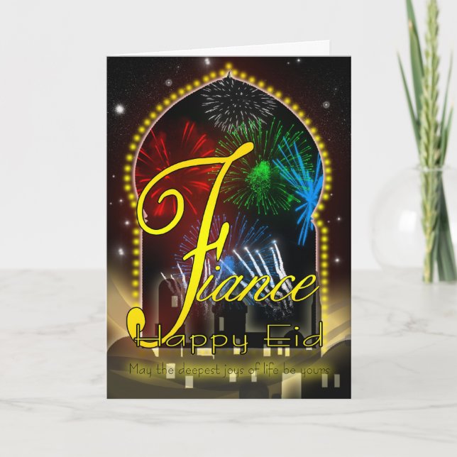 Noivo - cartão do dia de Eid - Eid feliz (Frente)