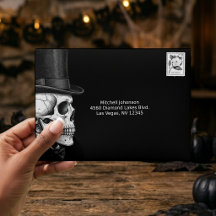 Noivo Caveira Formal Gótico Preto