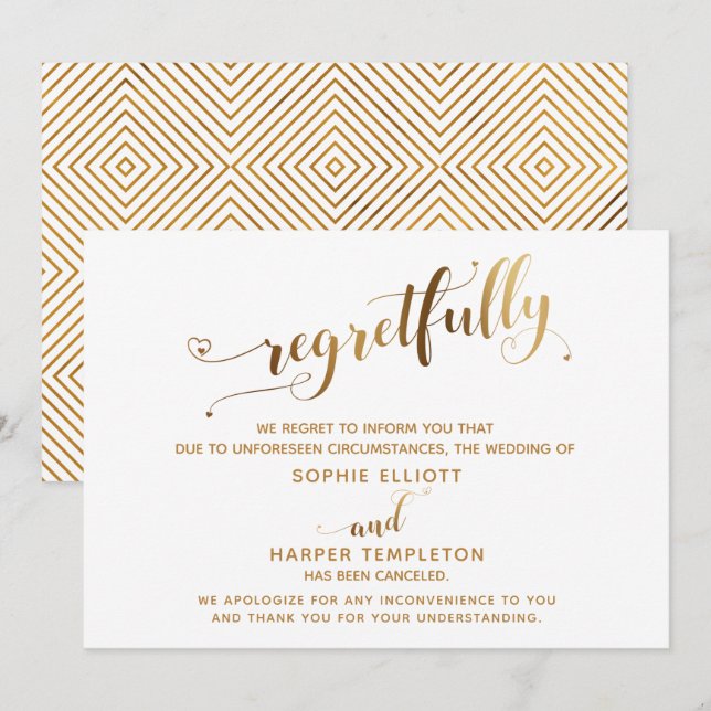 Noivo Desmanchado com Pesar Cartão de Caligrafia D (Frente/Verso)