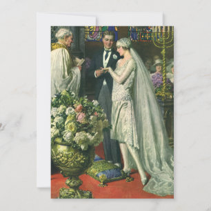 Noivos do vintage, cerimónia de casamento da