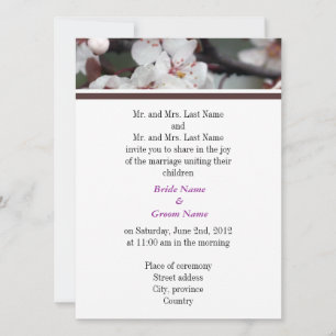 Noivos e pais dos noivos, convite de casamento