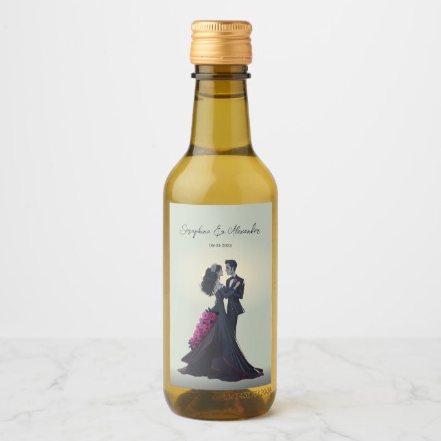 Noivos Góticos Românticos Casamento Elegante  (Frente)