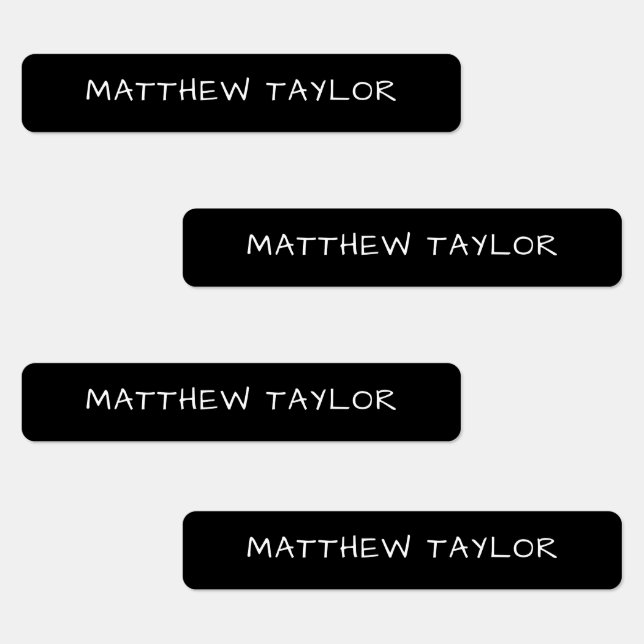 Nome à prova d'água do adesivo personalizado preto (Grupo)