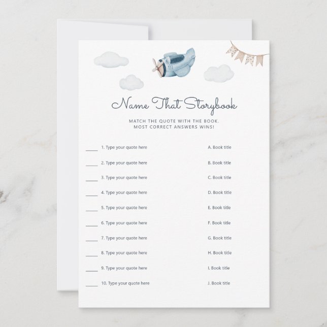 Nome Baixável Aquele Cartão de Jogo de Storybook (Frente)