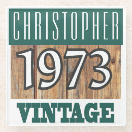 Nome com Porta copos de vidro de 1973 Vintage