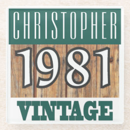 Nome com Porta copos de vidro de 1981 Vintage