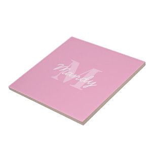 Nome Cursivo Bonito e Monograma Rosa