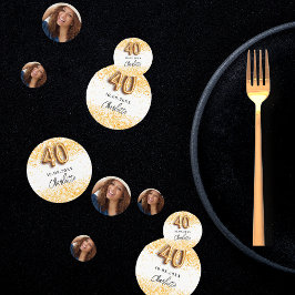 nome da brilho aniversário de 40 anos branco doura