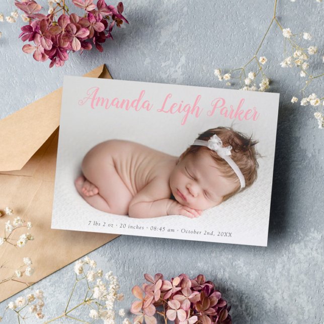 Nome da caligrafia rosa Anúncio do bebê (Criador carregado)