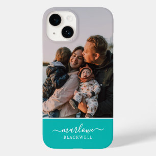 Nome da caligrafia verde azul personalizada fotogr